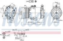 NISSENS 89042 Klímakompresszor OPEL ASTRA G / COMBO / CORSA C / MERIVA A / ZAFIRA A