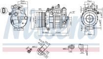NISSENS 890552 Klímakompresszor MERCEDES C-osztu00e1ly / E-osztu00e1ly / SLC-osztu00e1ly / SLK-osztu00e1ly