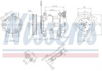 NISSENS 89064 Klímakompresszor RENAULT CLIO II / CLIO SYMBOL / KANGOO I / LOGAN I / MEGANE 1 / SANDERO I / SYMBOL II / THALIA I / THALIA II