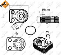 NRF 31311 Olajhűtő FORD C-MAX / FOCUS 3 / FUSION US II / GALAXY IV / KUGA / MONDEO MK5 / S-MAX