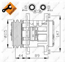 NRF 32207 Klímakompresszor FIAT CINQUECENTO / SEICENTO
