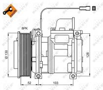 NRF 32824G Klímakompresszor MERCEDES ACTROS MP1 / ACTROS MP2/MP3 / ATEGO / ATEGO 2 / ECONIC / T2 VARIO / UNIMOG U3000 / UNIMOG U4000 / UNIMOG U5000