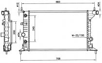 NRF 519516 Hűtőradiátor OPEL VECTRA B