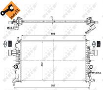 NRF 53000 Hűtőradiátor OPEL ASTRA G / ZAFIRA A